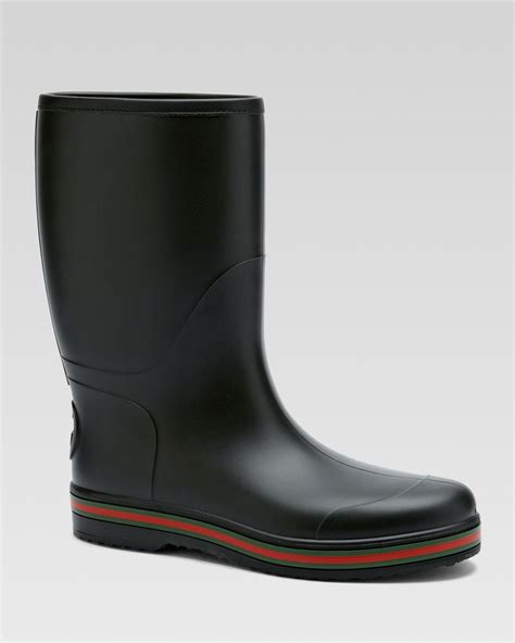 gucci black men rubber boots|gucci boots embellished.